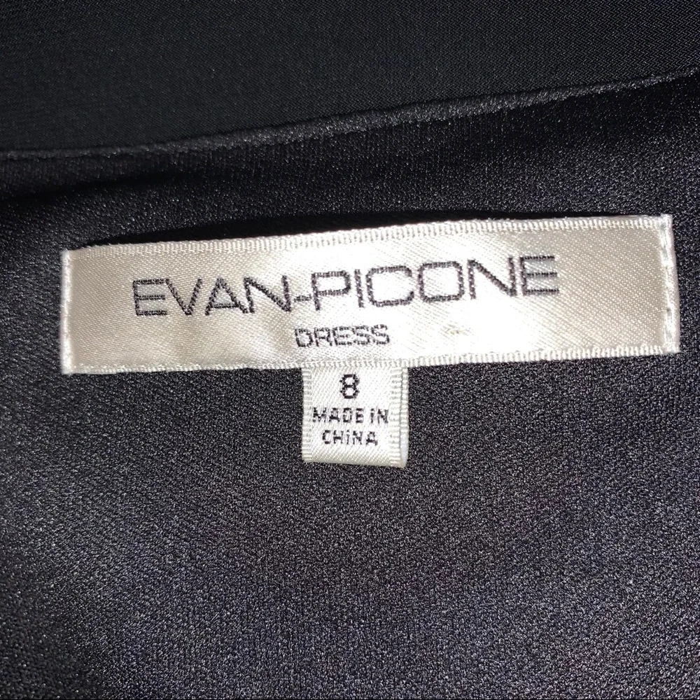 EVAN PICONE black and off white V-neck print dress office wear casual size 8 - Picture 5 of 6